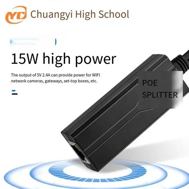 Alt view image 2 of 4 - Micro/Type-C 48V to 5V PoE splitter standard isolated power supply 48V to 5V Micro connector Gigabit Ethernet 2.4A