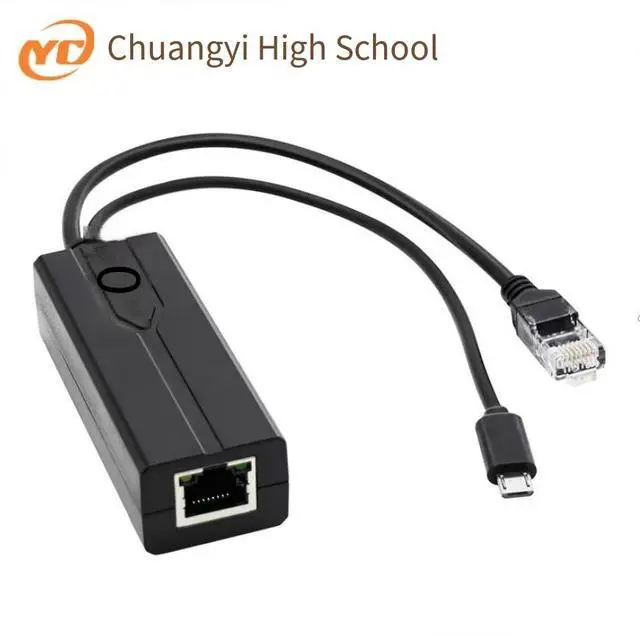 Alt view image 4 of 4 - Micro/Type-C 48V to 5V PoE splitter standard isolated power supply 48V to 5V Micro connector Gigabit Ethernet 2.4A