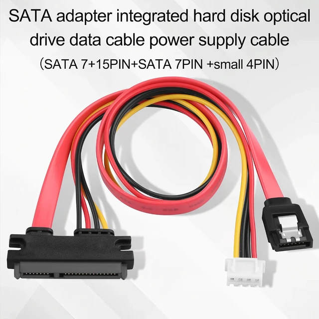 Alt view image 4 of 7 - SATA Data Power Combo Cable - XH2.54 4PIN to 7+15P 2-in-1 Adapter for HDD SSD Optical Drive, 6Gbps High-Speed SATA III Cable for PC Motherboard Power Supply