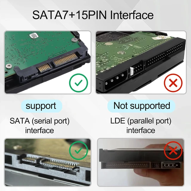 Alt view image 7 of 7 - SATA Data Power Combo Cable - XH2.54 4PIN to 7+15P 2-in-1 Adapter for HDD SSD Optical Drive, 6Gbps High-Speed SATA III Cable for PC Motherboard Power Supply