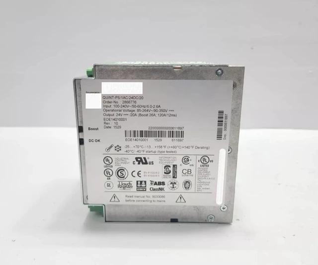 Alt view image 4 of 4 - QUINT-PS/1AC/24DC/20 Power Supply Unit 2866776 REV 10