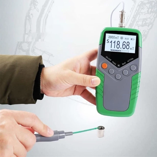 Alt view image 2 of 4 - Handheld Gauss/Tesla Meter - High Precision 0-2400mT (24000Gs) Magnetic Field Tester with Probe, 4-Digit LCD & One-Touch Conversion for Industrial, Motors, Speakers & Permanent Magnets