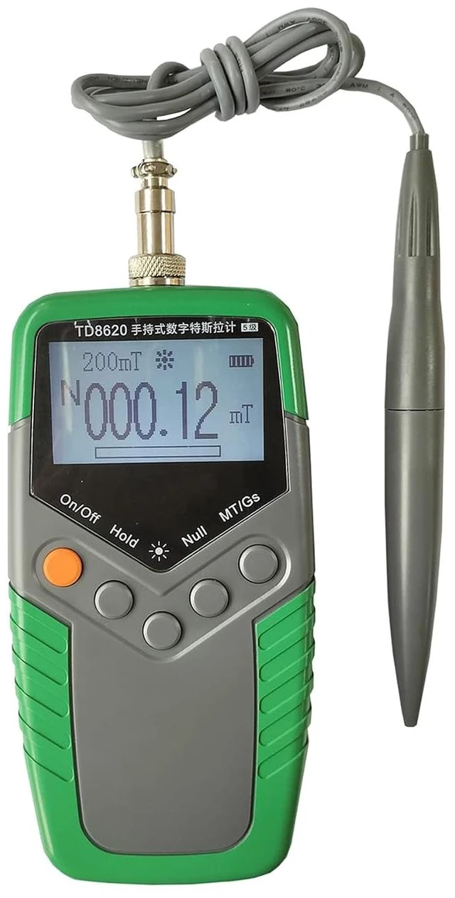 Main image of Handheld Gauss/Tesla Meter - High Precision 0-2400mT (24000Gs) Magnetic Field Tester with Probe, 4-Digit LCD & One-Touch Conversion for Industrial, Motors, Speakers & Permanent Magnets