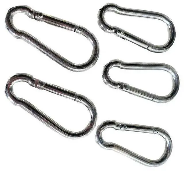 Main image of 5pcs/lot Stainless Steel Spring Hook Climbing Safety Hanging Buckle Snap Carabiner Outdoor Mountaineering Buckle
