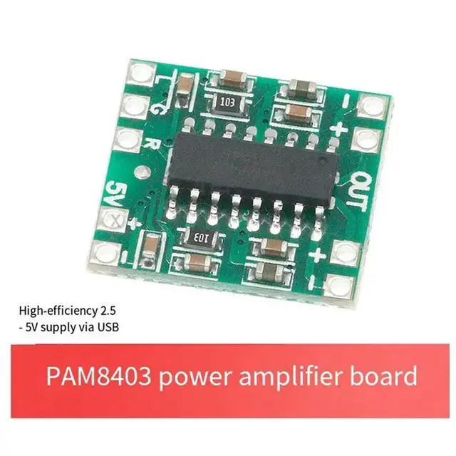 Alt view image 3 of 3 - 2X PAM8403 Digital Amplifier Board 2X3w Class D Efficiency 2.5V To 5V Power Range For DIY Audio Projects