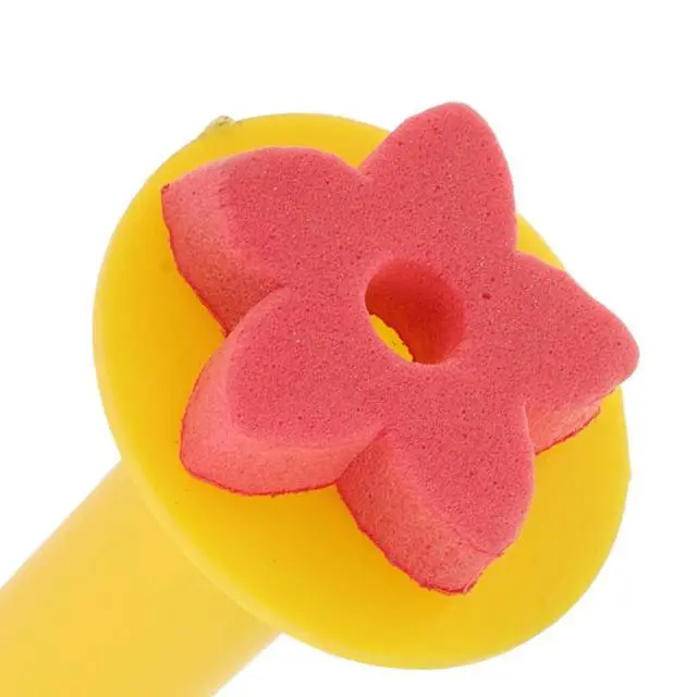 Alt view image 2 of 3 - 6 Pcs Graffiti Brush Stencil Toddler Paint Brushes Foam Face Eva Sponge Painting