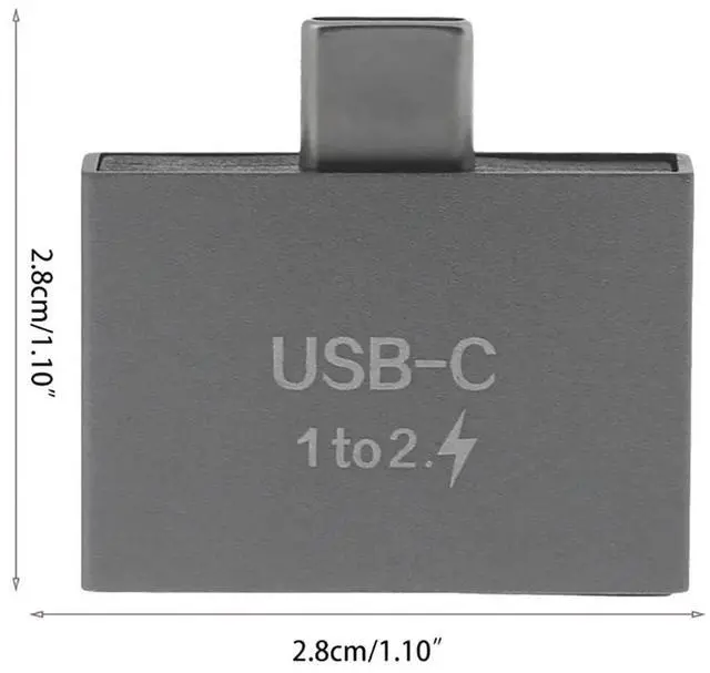 Alt view image 2 of 3 - USB C Male To Dual USB C Female Splitter Converter Adapter Extension Connector for USB C PD Charger PC Laptop