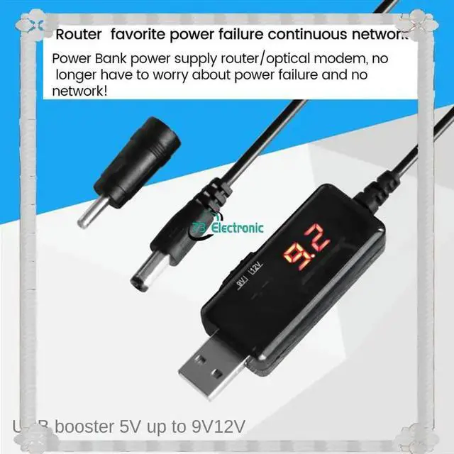 Alt view image 2 of 3 - USB DC 5V To 9V 12V Power Cable Charging Line For Route Charge Adapter Wire USB Boost Module Converter Via
