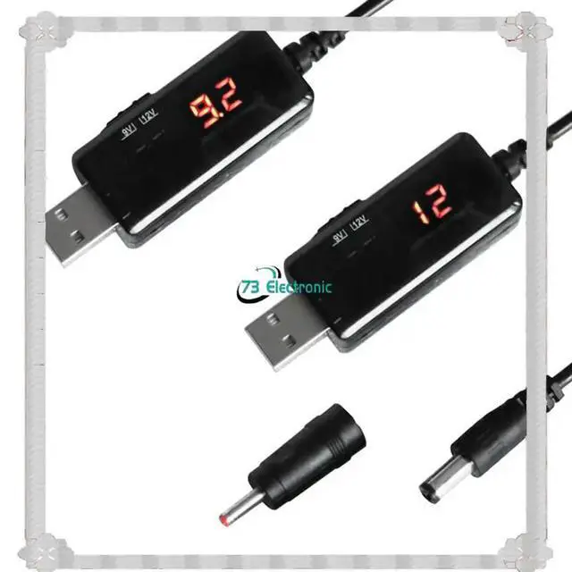 Alt view image 3 of 3 - USB DC 5V To 9V 12V Power Cable Charging Line For Route Charge Adapter Wire USB Boost Module Converter Via