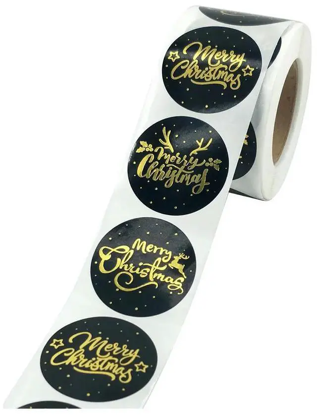 Main image of 500Pcs Foil Christmas Stickers Unique Blessing Letters Residue-Free Adhesive els for Diaries Gifts Bags