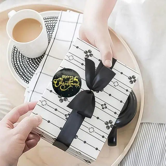 Alt view image 3 of 3 - 500Pcs Foil Christmas Stickers Unique Blessing Letters Residue-Free Adhesive els for Diaries Gifts Bags