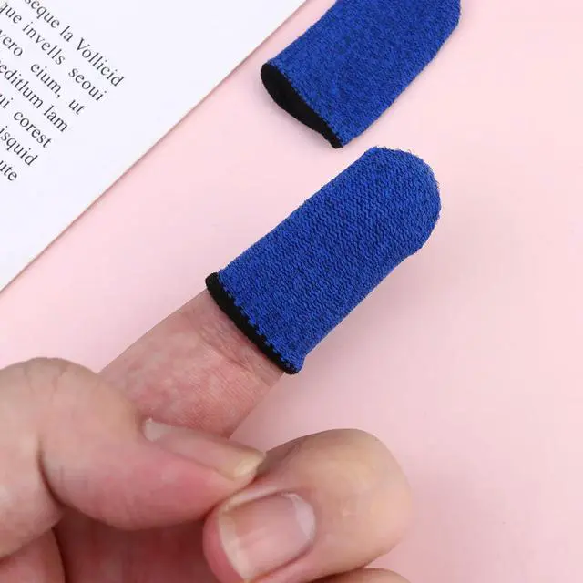 Alt view image 2 of 3 - 10Pcs Gaming Finger Sleeves for Phone Touchscreen Anti-Slip Sweat-Wicking Fast-Dry Conductive Fabric Thumb Cover Smooth Tactile