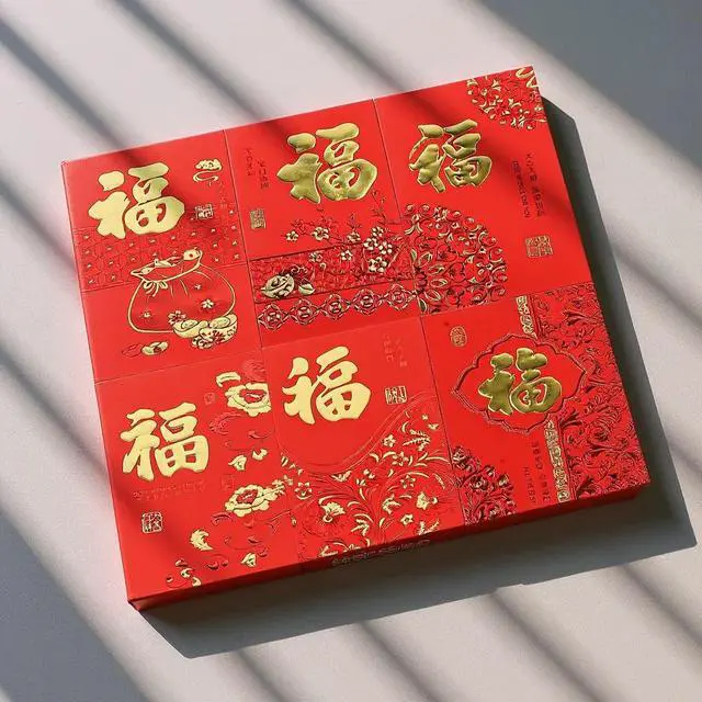 Main image of 6Pcs Cute Red Envelopes Chinese Year 2024 Fu Paper Money Pockets Red Packets for Elders to Younger
