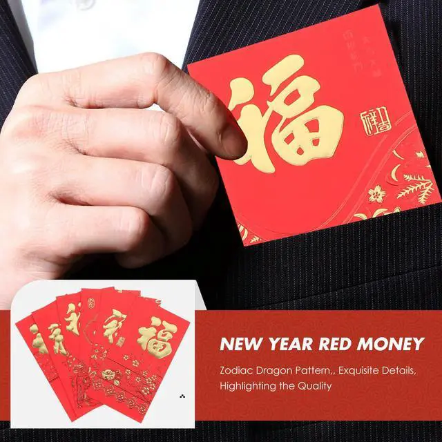 Alt view image 2 of 3 - 6Pcs Cute Red Envelopes Chinese Year 2024 Fu Paper Money Pockets Red Packets for Elders to Younger