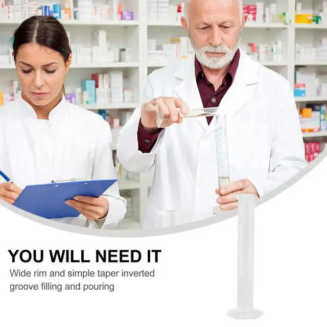 Alt view image 2 of 3 - 1Pcs Premium Thickened Plastic Graduated Cylinder 100Ml Accurate Scale for oratory Science Experiments Middle School