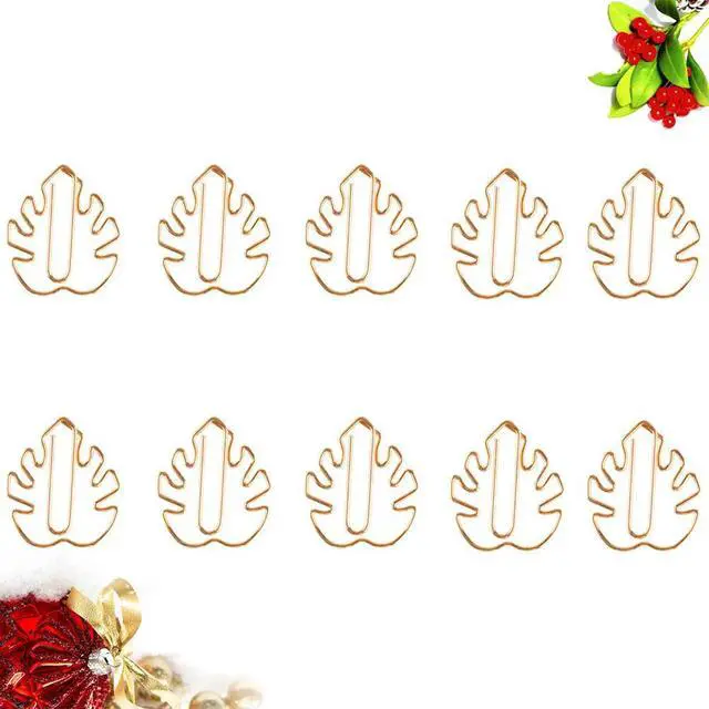 Alt view image 2 of 3 - 10Pcs Cartoon Tortoise Leaf Paper Clips Creative l Clips for Photo Note Bookmark Office School Use Rose Gold