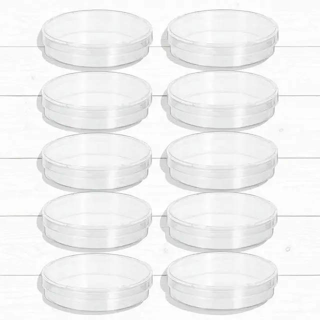 Main image of 10Pcs Sterile Petri Dishes with Lid Plates for Biology Chemistry oratory Equipment Glass Petri Tray Holder