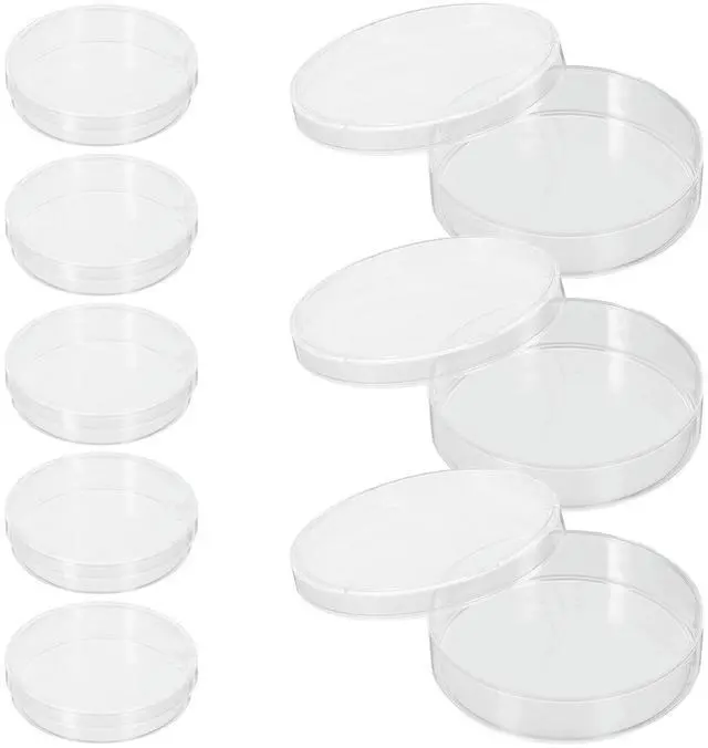 Alt view image 3 of 3 - 10Pcs Sterile Petri Dishes with Lid Plates for Biology Chemistry oratory Equipment Glass Petri Tray Holder