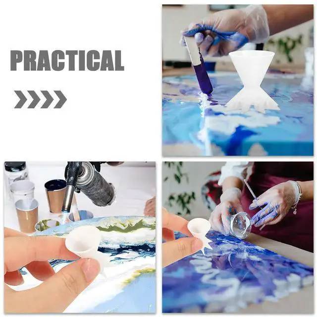 Alt view image 3 of 3 - Silicone Paint Pouring Cups for Acrylic Pouring Fluid Art Mixing Funnel Cup Easy Clean Reusable Painting Supplies Painting Tools