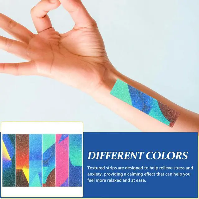 Alt view image 3 of 3 - 6Pcs Sensory Strips Adhesive Stickers Calming Colored Rough Texture Strips Mood Calming Tool for Phone
