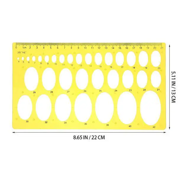 Alt view image 2 of 3 - Professional Drawing Template Ellipse Ruler Transparent Plastic Geometric Measuring Tool for Architecture Technical Drawing