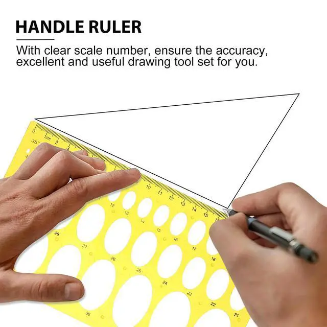 Alt view image 3 of 3 - Professional Drawing Template Ellipse Ruler Transparent Plastic Geometric Measuring Tool for Architecture Technical Drawing