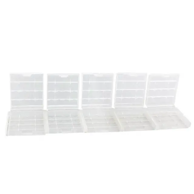 Alt view image 2 of 3 - 5Pcs Compact Lightweight Transparent Electronic Box Case for Aa Aaa Batteries Hard Plastic Organizer