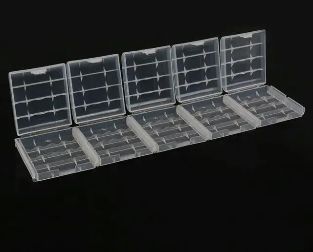 Main image of 5Pcs Compact Lightweight Transparent Electronic Box Case for Aa Aaa Batteries Hard Plastic Organizer