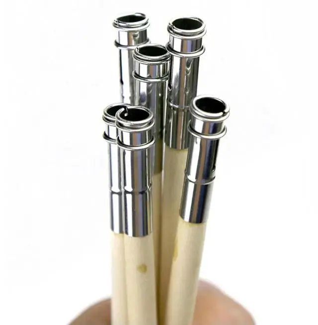 Main image of 6Pcs Pencil Extender Wood Single Head l Clamp Lengthener for Drawing Art Students Teachers Pencil Extension Holder
