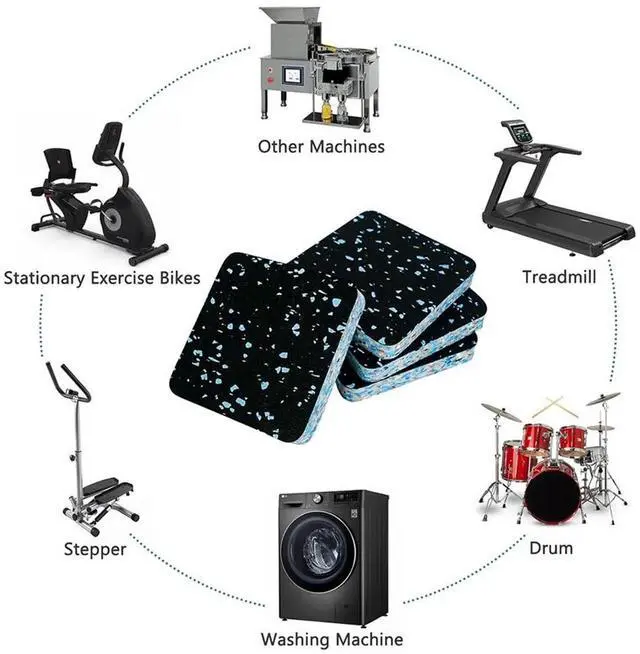 Alt view image 2 of 3 - Treadmill Mat Pads Exercise Equipment ,Sound Insulation Shock Absorbing Mat, Floor Protection for Treadmill Washer