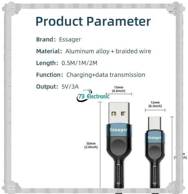 Main image of ESSAGER Chenxi Type-C Interface Data Cable, Durable Type-C Fast Charging Cable
