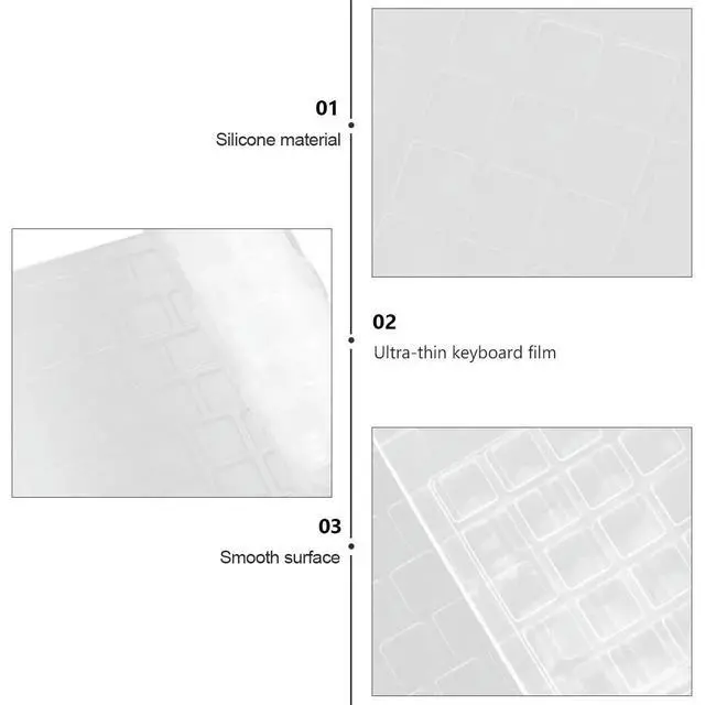Alt view image 3 of 3 - 1Pcs Silicone Keyboard Cover Waterproof Anti Dust Spill Proof 1:1 Precision Fit for Kb216 Km636 Optiplex 3240 5460 7450
