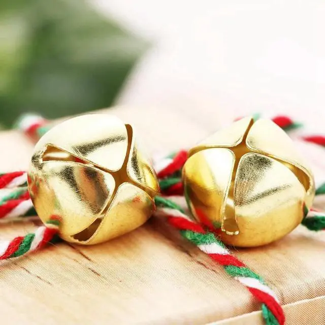Alt view image 2 of 3 - 100 Pieces Jingle Bells, 15mm l Jingle Bells Mini Craft Bells Beads for DIY Gold