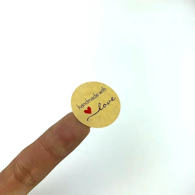 Main image of 500Pcs Premium Kraft Paper Stickers Gift el Decals Simple Letter Design Easy Peel Stick Remove No Residue for DIY Craft Party