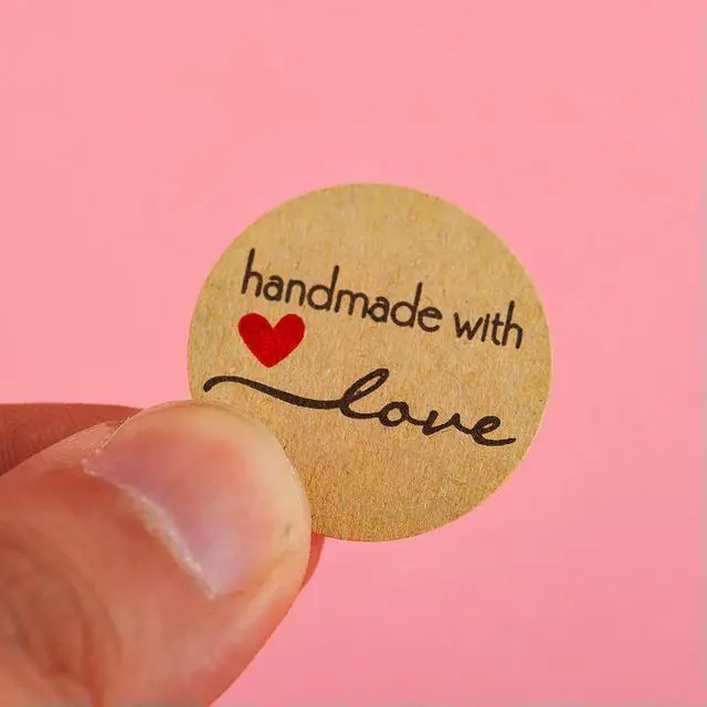 Alt view image 3 of 3 - 500Pcs Premium Kraft Paper Stickers Gift el Decals Simple Letter Design Easy Peel Stick Remove No Residue for DIY Craft Party
