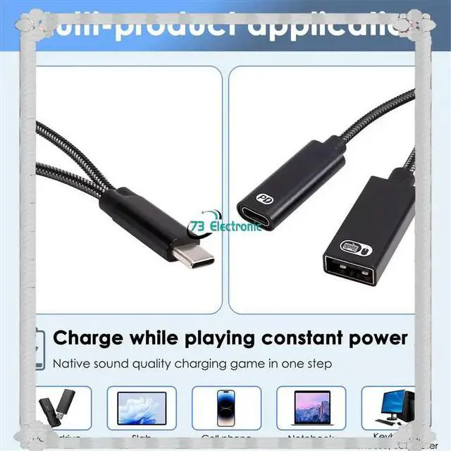 Alt view image 3 of 3 - 2 In 1 Multifunctional Adapter, Fast Charging Type-C To Usb Otg Adapter, Supports PD Fast Charging