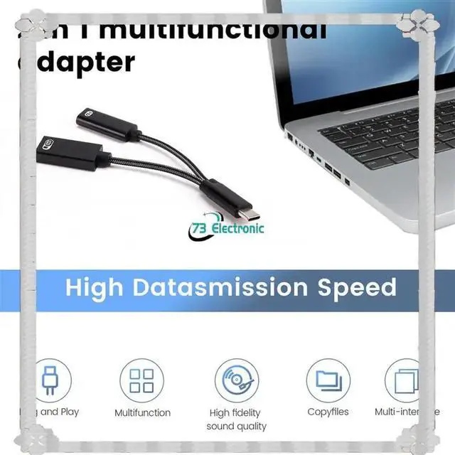 Alt view image 2 of 3 - 2 In 1 Multifunctional Adapter, Fast Charging Type-C To Usb Otg Adapter, Supports PD Fast Charging