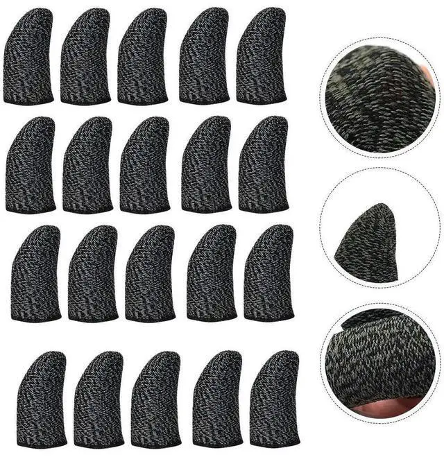 Alt view image 3 of 3 - 20Pcs Thin Seamless Finger Sleeves for Mobile Gaming Enhanced Sensitivity Sweatproof Breathable Elastic Touchscreen Cover