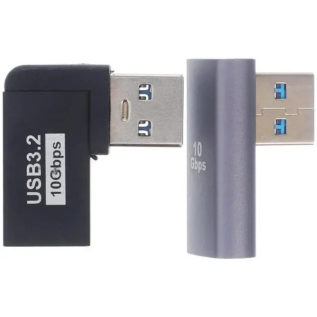 Alt view image 3 of 3 - 2Pcs 90 Degree USB Adapter USB 3.0 Male to Female Angled Connector High Speed Up to 10Gbps Laptop Accessories Angled Adapter