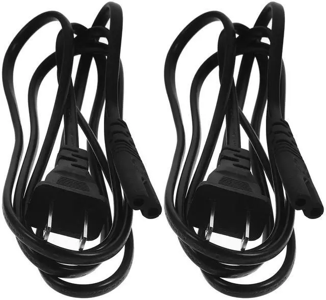 Main image of 2Pcs Thin Extension Cord Us Plug 2-Prong Power Cord Replacement for Stereo Speaker Pc Appliance Lamp Radio Home Supplies Long