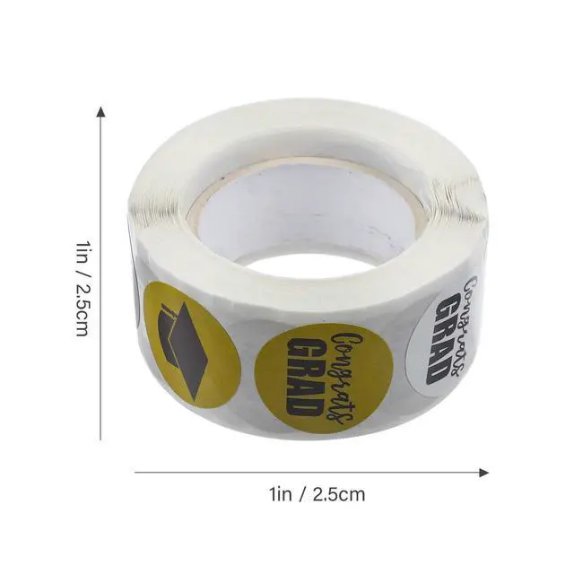 Alt view image 2 of 3 - 500Pcs Graduation Themed Stickers Cool Stylish Self Stick Round Seal els for Balloons Cards Gift Wraps DIY Room Decor