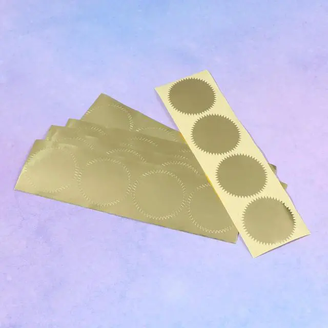 Main image of 40Pcs Round Jagged Lace Sealing Stickers Strong Adhesive DIY Notebook Craft Sticker Kid Friendly Classroom Activity Decor