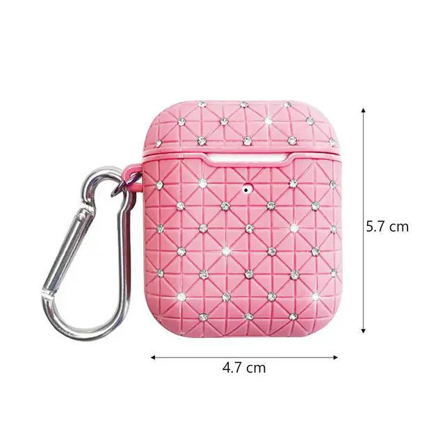 Alt view image 2 of 3 - Protection Case Tpu Cover Compatible for AirPods 1 2 Pink Scratch Proof Shockproof Earphone Protector Hanging
