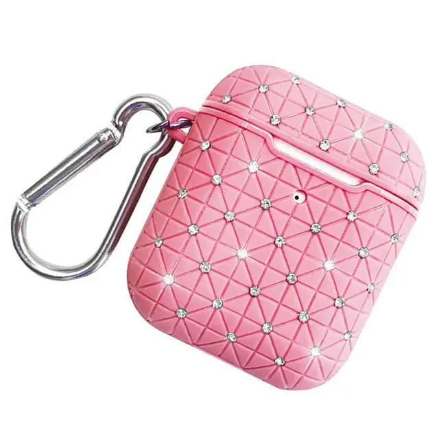 Alt view image 3 of 3 - Protection Case Tpu Cover Compatible for AirPods 1 2 Pink Scratch Proof Shockproof Earphone Protector Hanging