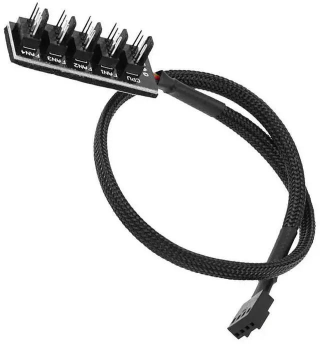 Alt view image 2 of 3 - 5Pcs Pwm Fan Splitter Cable 1in5 CPU Cooler Extension Adapter Supports Fan2 Fan4 Tachometer Signal Pc Cooling