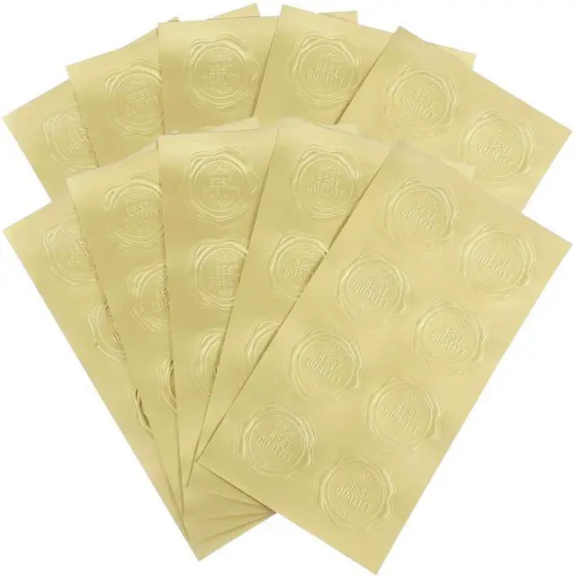 Alt view image 3 of 3 - 20 Sheets Gold Embossed Self-Adhesive Sealing Stickers for Candy Bags Gift Boxes Baking Packaging Party Favors Envelope Seal