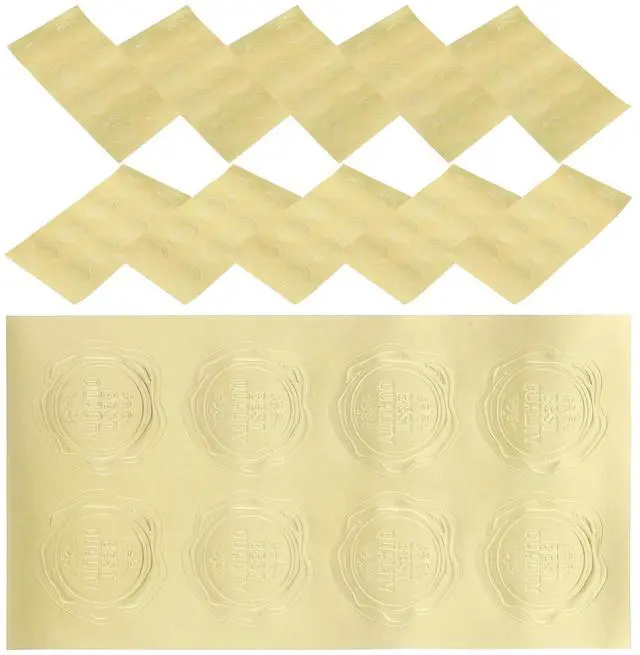 Main image of 20 Sheets Gold Embossed Self-Adhesive Sealing Stickers for Candy Bags Gift Boxes Baking Packaging Party Favors Envelope Seal