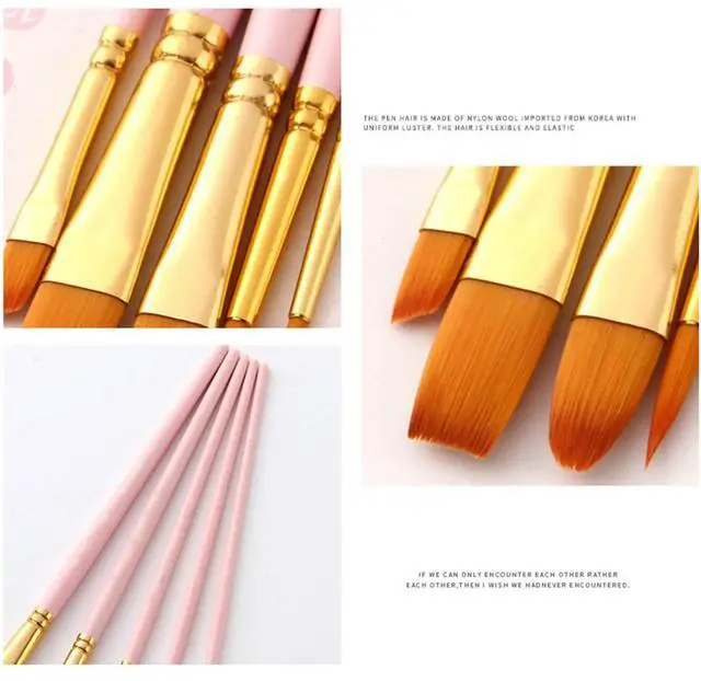 Main image of 5Pcs Professional Paintbrush Set Elastic Nylon Hair for Watercolor Oil Acrylic Painting Suitable for Students Artists Painting