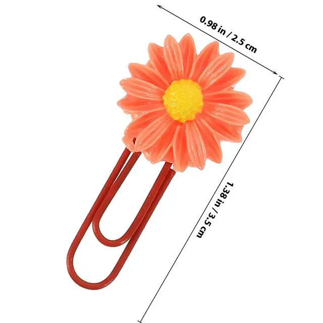Alt view image 3 of 3 - 12Pcs Chic Flower Shaped Bookmark Paperclips Small l Paper Clips for Decoration Books Notes Anniversaries Christmas Weddings