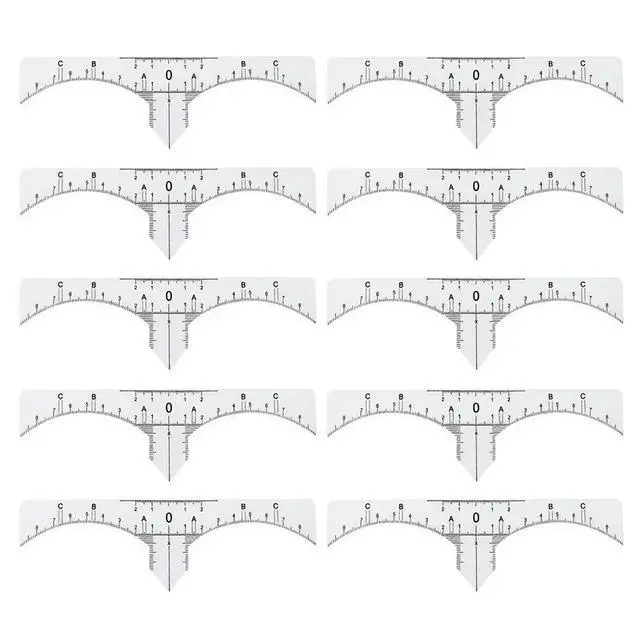 Alt view image 2 of 3 - 10Pcs Eyebrow Ruler High Durability Soft Bendable Brow Stencil Guide for Makeup Artists Beginners Eyebrow Shape Length Placement